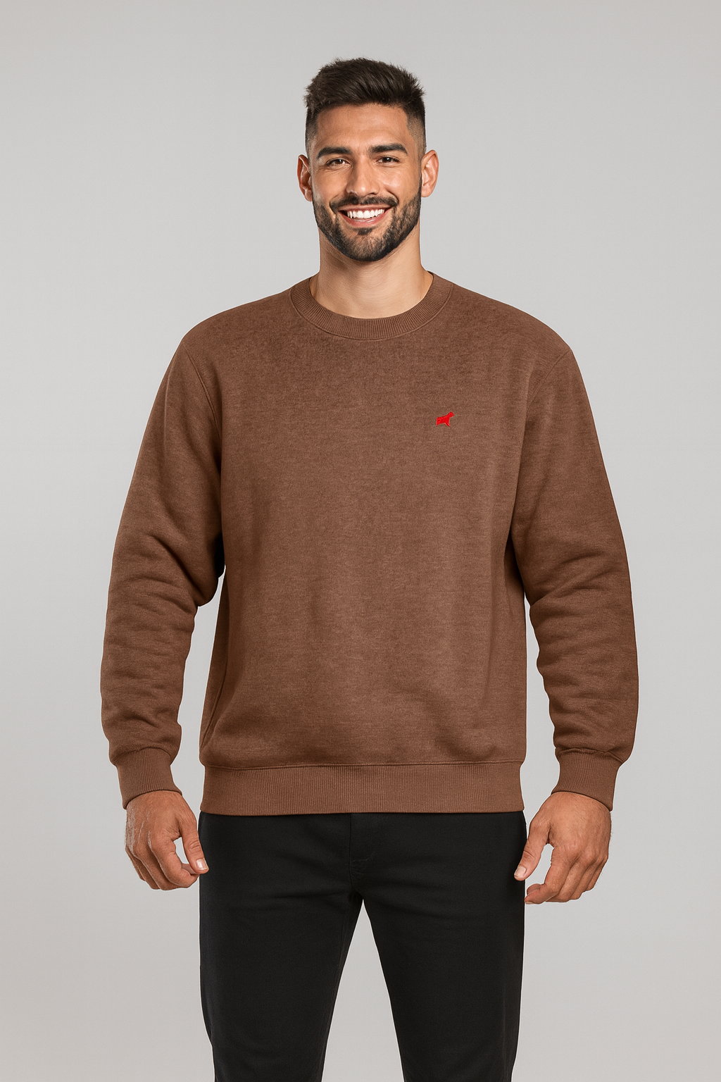 The Lounger - Terra Brown Plush Crewneck Sweatshirt – Oxcloth The Lounger - Terra Brown Plush Crewneck Sweatshirt – Oxcloth