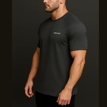 Classic Logo Raglan Tee – Deep Heather