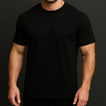 Back Logo Raglan Tee – Black