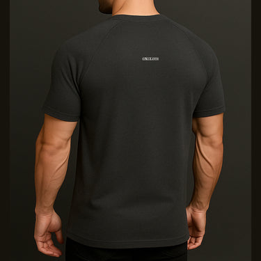 Back Logo Raglan Tee – Deep Heather